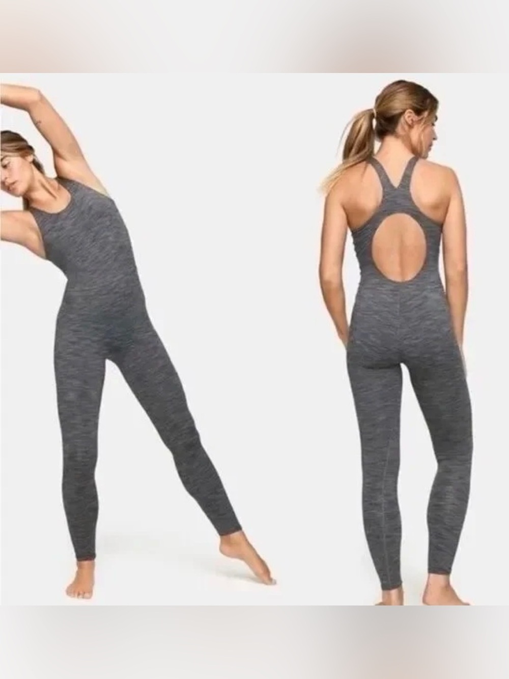🩶 Outdoor Voices FreeForm Unitard Heathered Gray Racerback One Piece Size Small